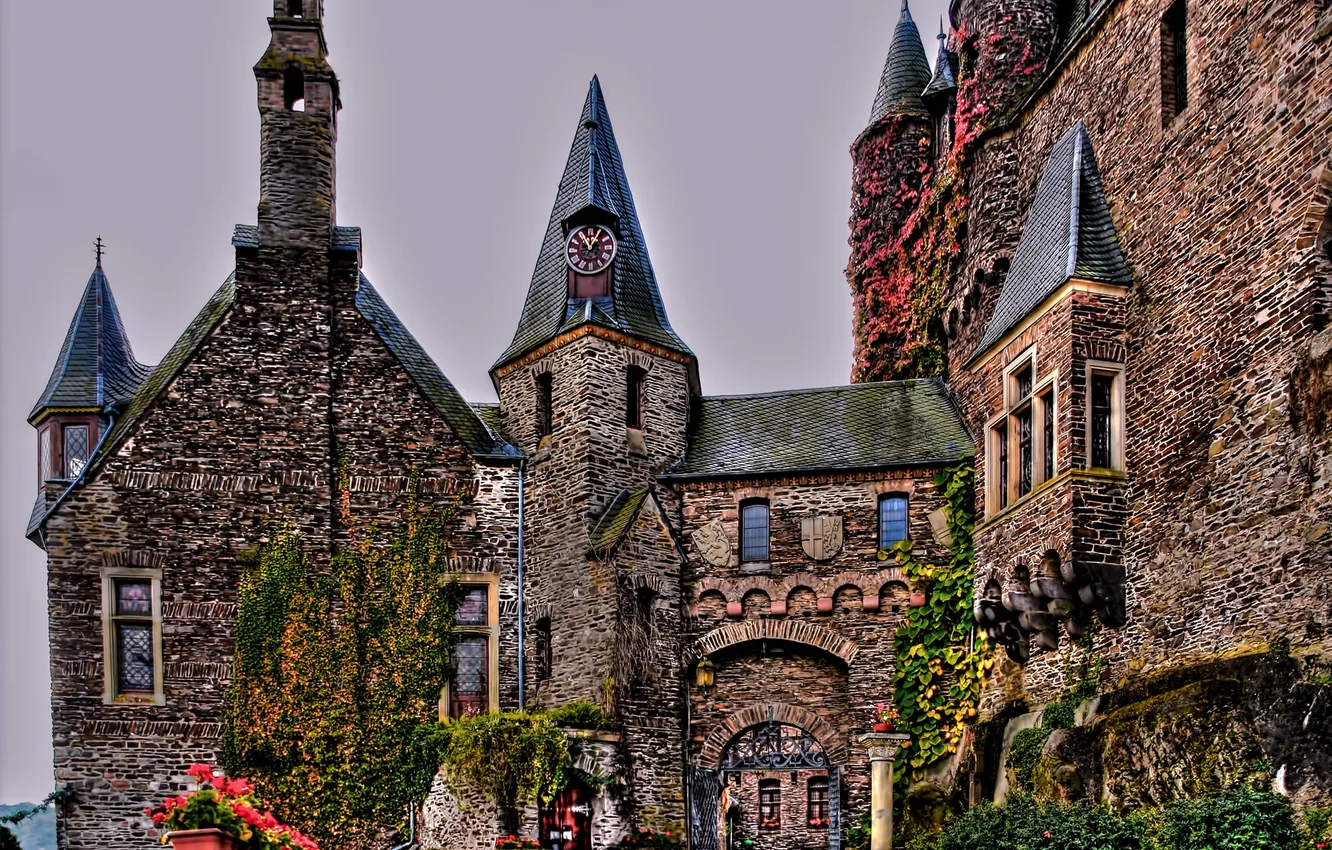 Photo wallpaper design, castle, Germany, hdr, Cochem, Castle