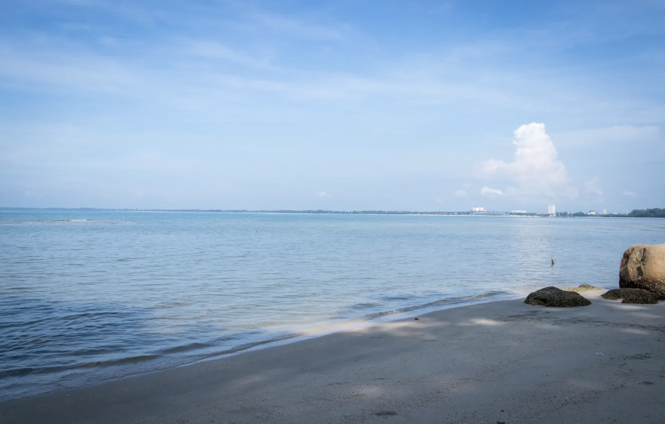 Photo wallpaper white, beach, sea, blue, sand, malaysia, relaxing, kuantan
