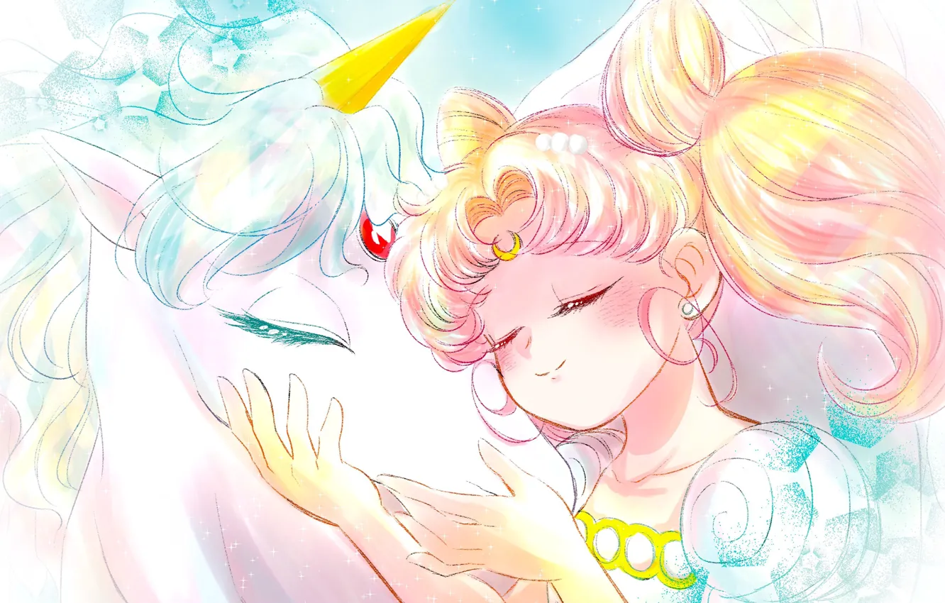 Photo wallpaper fantasy, girl, Bishoujo Senshi Sailor Moon, Chibiusa, Pegasus