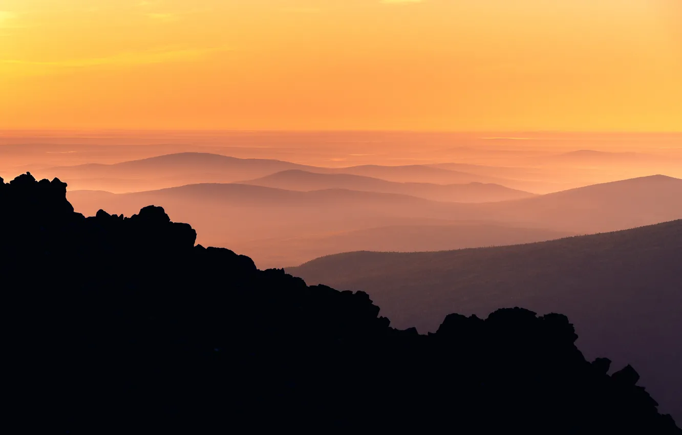Photo wallpaper clouds, mountain, sunlight, Daniil Silantev
