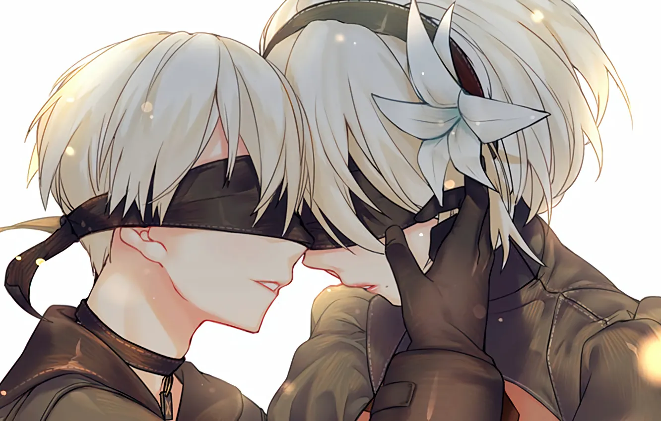 Photo wallpaper romance, Nier Automata, YoRHa No 9 Type S, YoRHa No 2 Type B