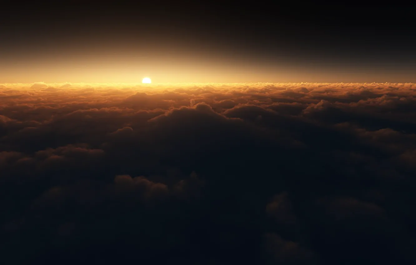 Photo wallpaper the sky, the sun, clouds