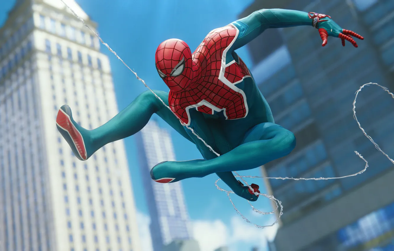 Photo wallpaper jump, spider-man, Spider Man