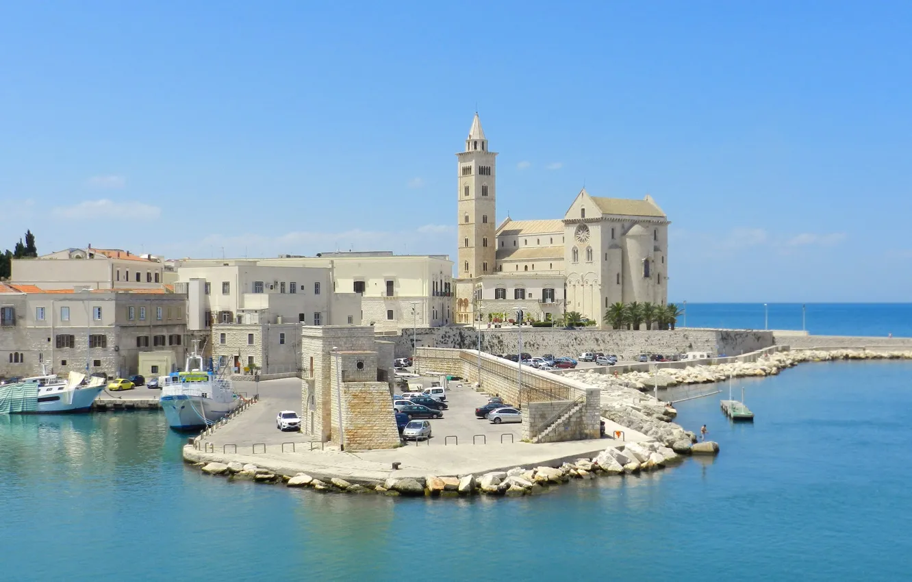 Photo wallpaper sea, Italy, Cathedral, Trani