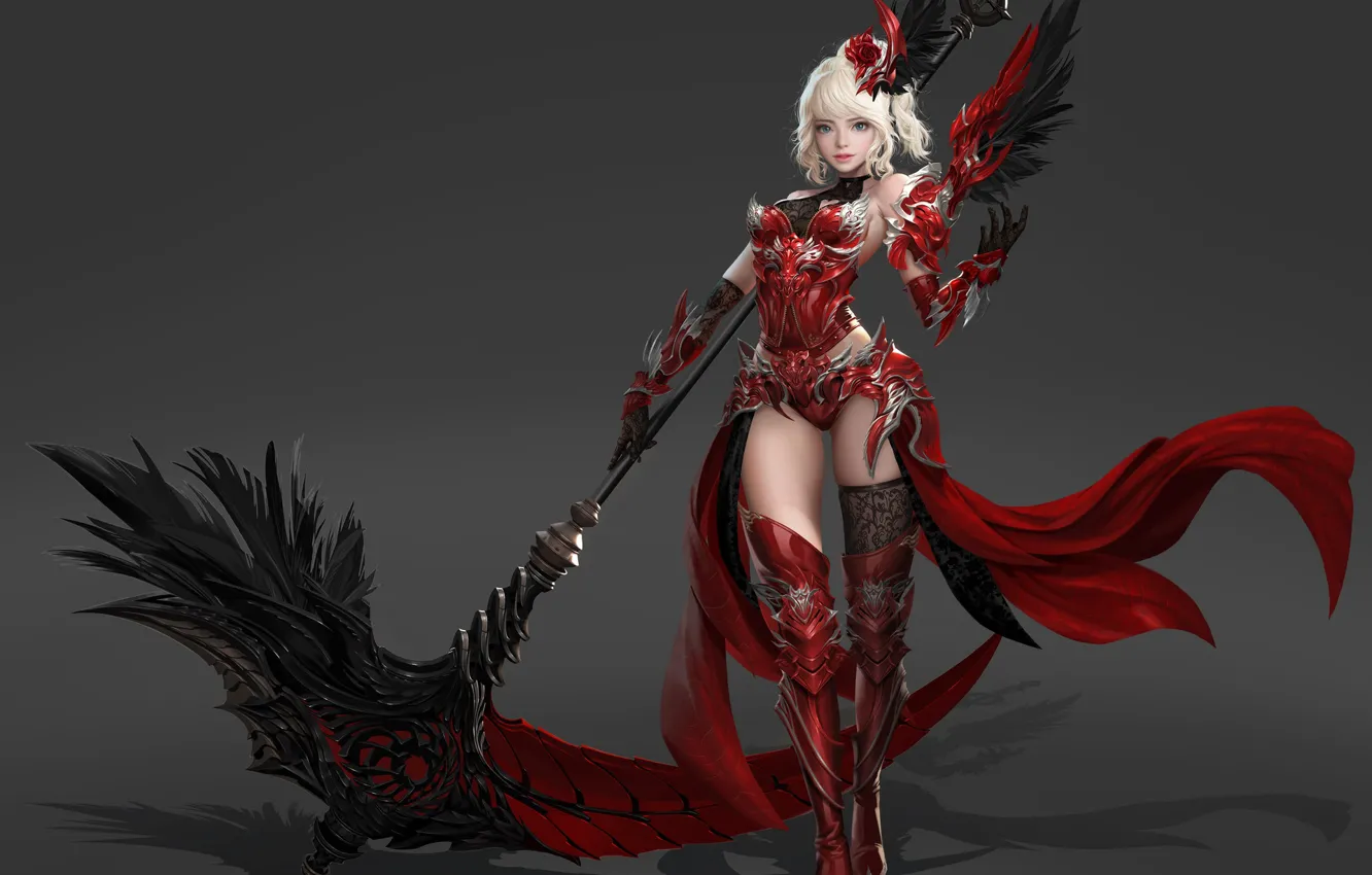Photo wallpaper girl, weapons, angel, braid, Era of Angels