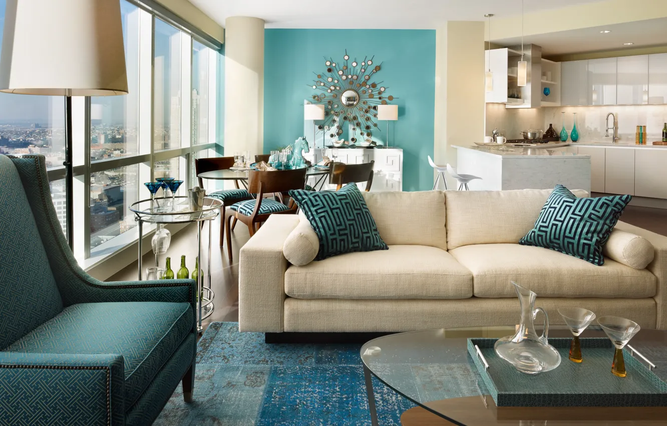 Photo wallpaper design, style, interior, kitchen, living room, dining room