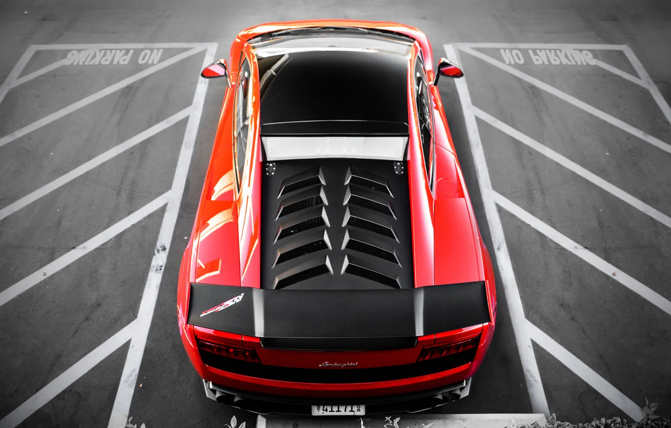 Photo wallpaper red, Lamborghini, red, Gallardo, parking, Lamborghini, Super Trofeo Stradale, LP570-4