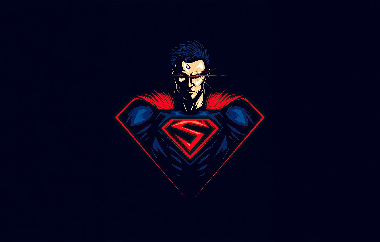 Photo wallpaper minimalism, Superman, minimalism, Superman, the dark background, Clark Kent, Clark Kent, DC comics