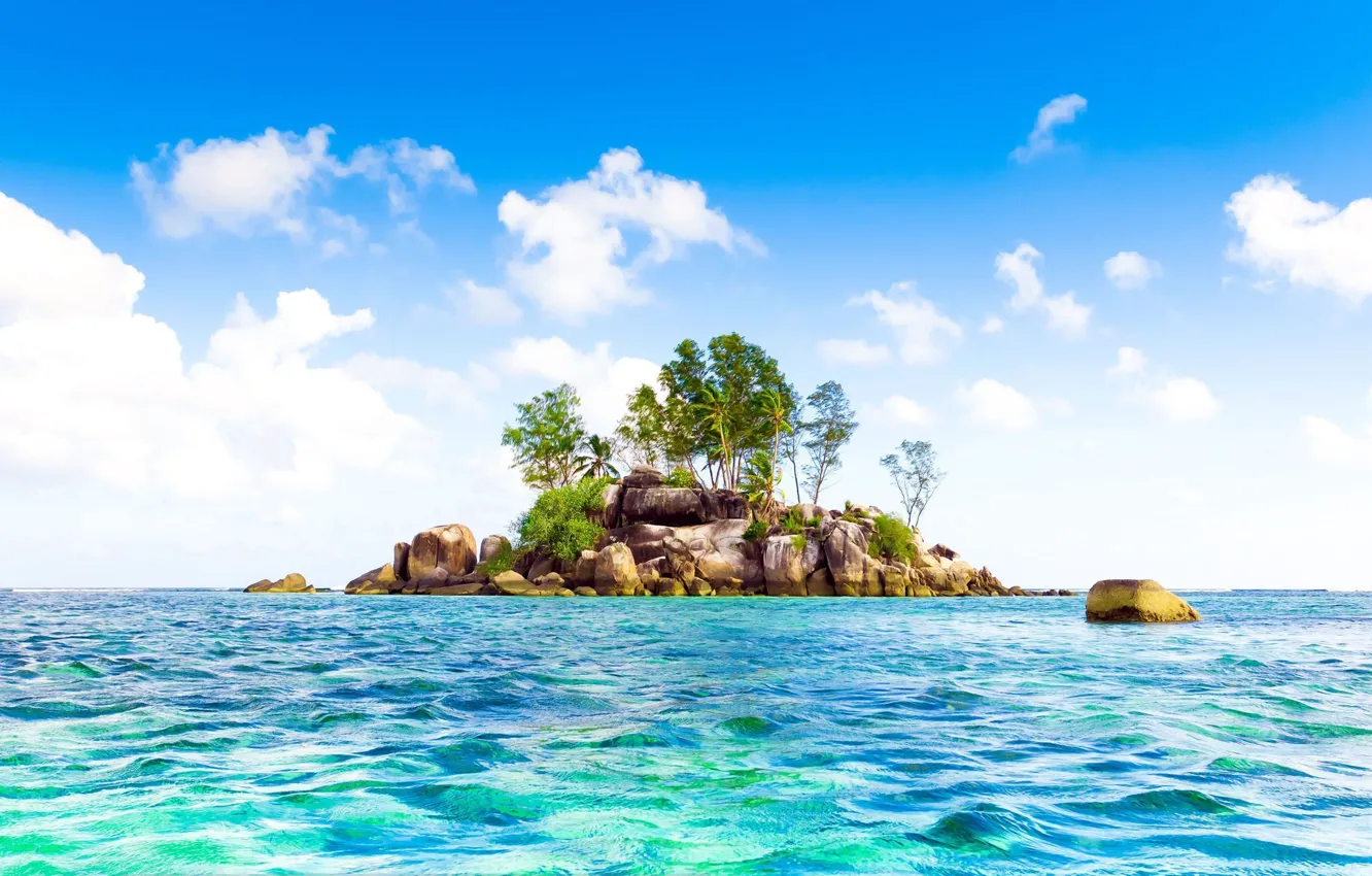 Photo wallpaper nature, the ocean, island, Seychelles, exotic, Seychelles islands