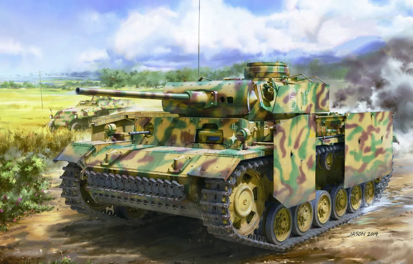 Photo wallpaper Tank, APC, Tank weapon, The Wehrmacht, Panzerkampfwagen III, PzKpfw III, Sd Kfz 251