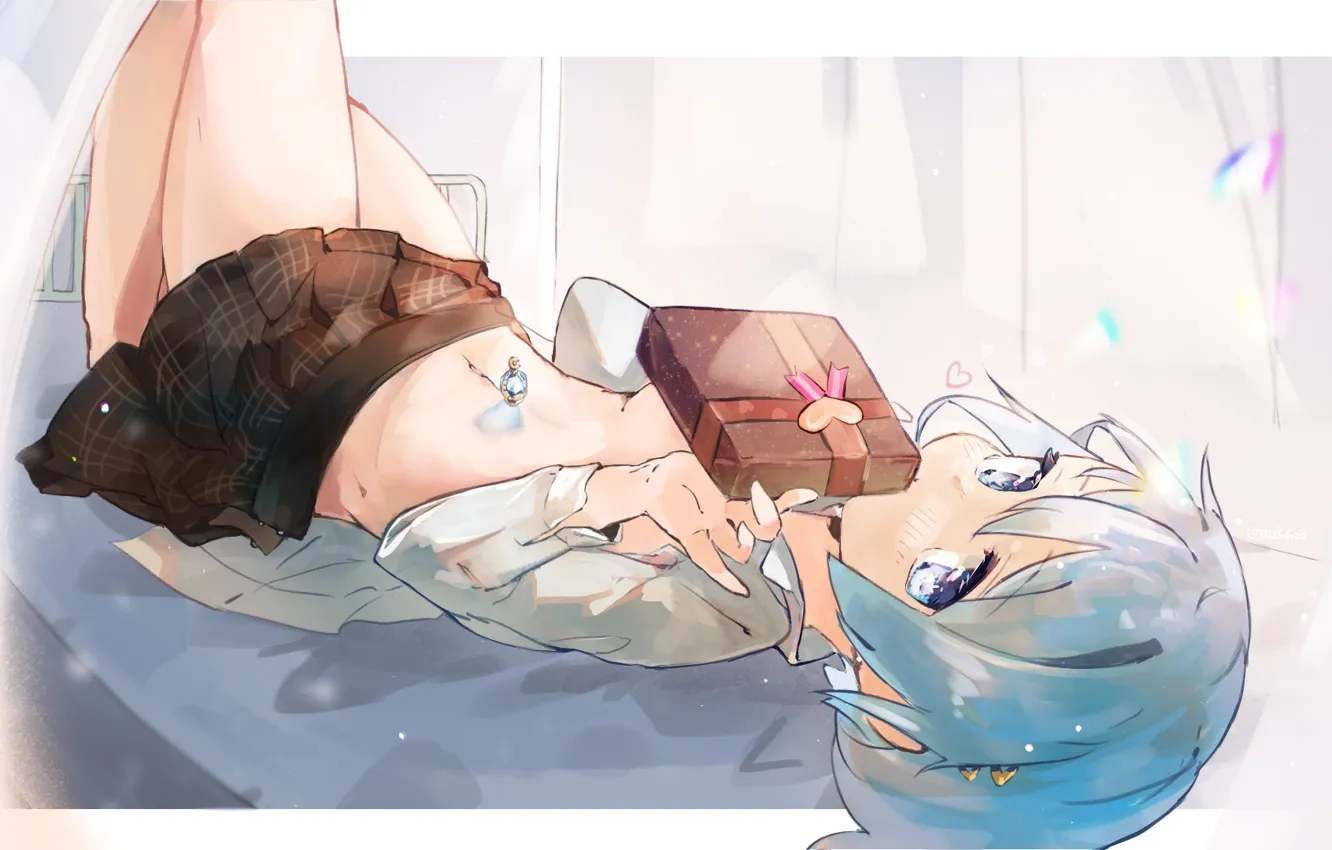 Photo wallpaper girl, Valentine's day, Sayaka Miki, Mahou Shoujo Madoka★Magica, a box of chocolate