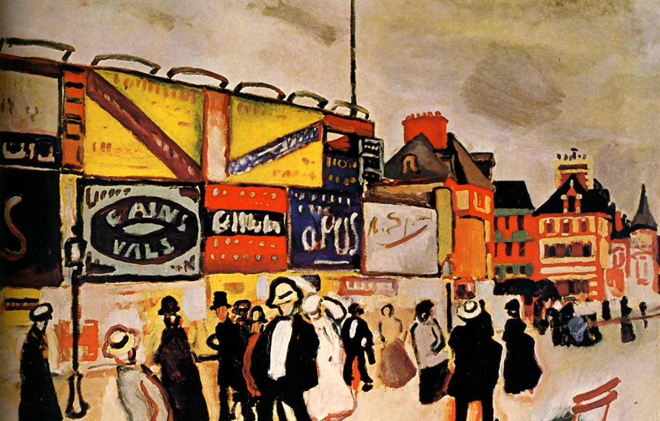 Photo wallpaper Paris, 1906, Huile sur Toile, Raoul Dufy, The Posters Е Trouville, MusВe national d'art Moderne, …