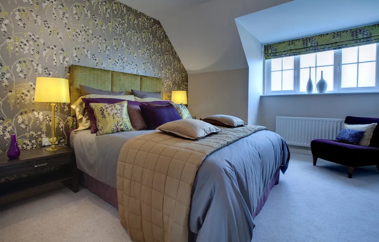 Photo wallpaper design, style, Villa, home, interior, cottage, bedroom, living room