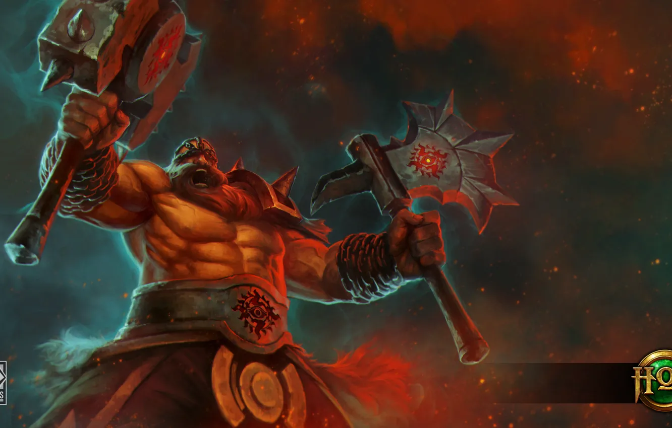 Photo wallpaper warrior, axe, Heroes of Newerth, Berserker, Orbode, Berzerker