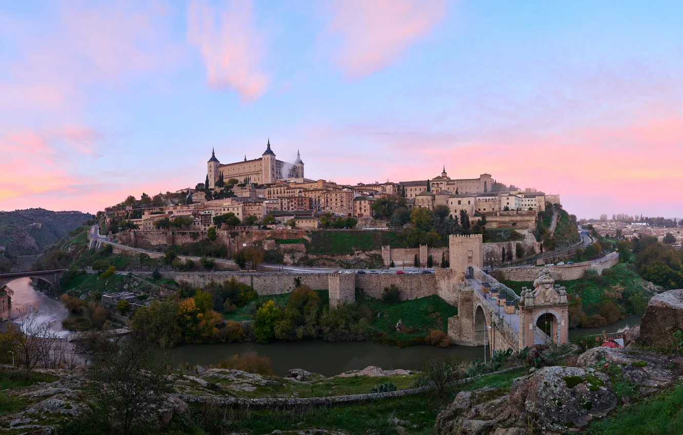 Photo wallpaper the city, fortress, Spain, Toledo