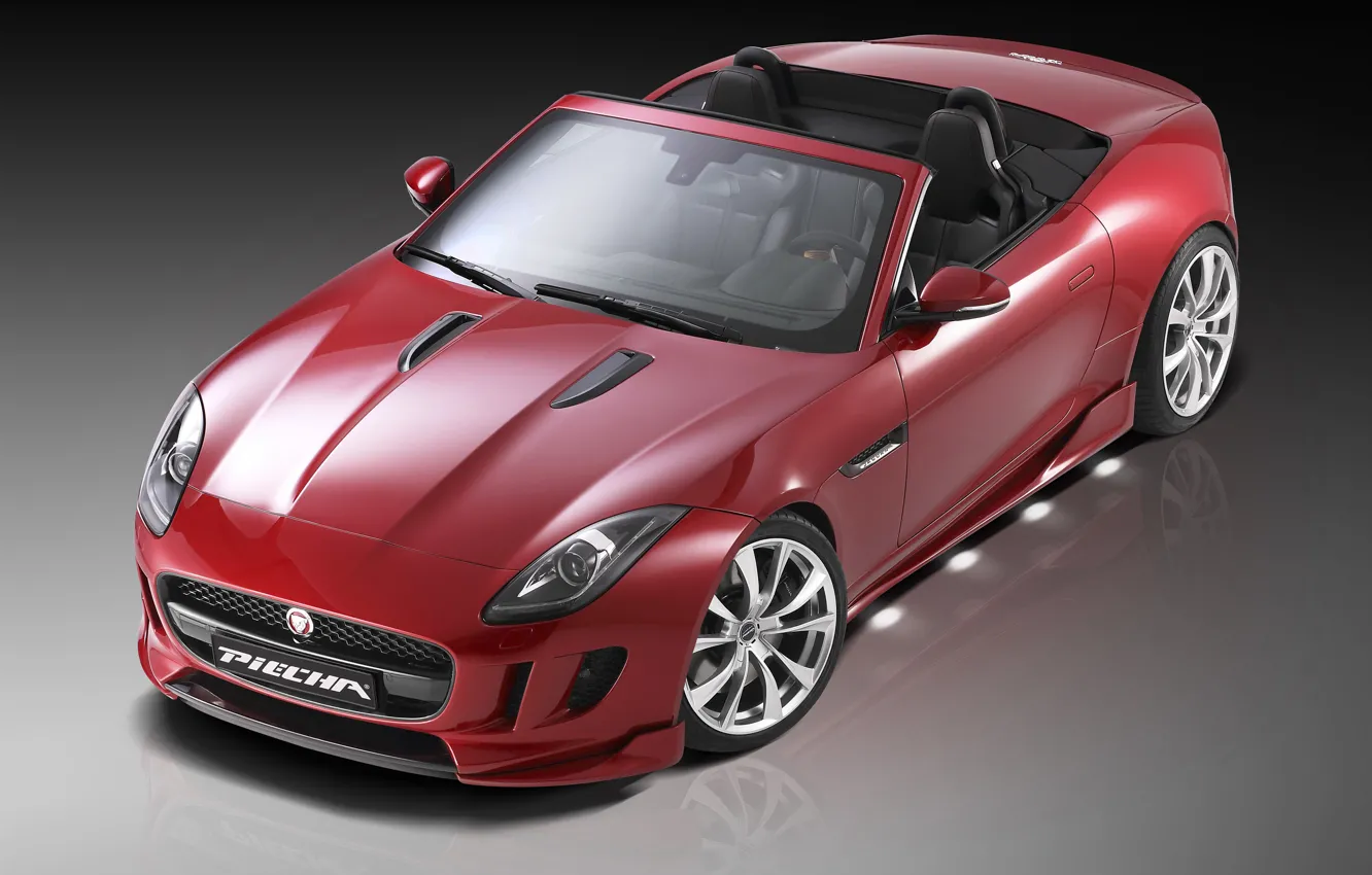 Photo wallpaper Roadster, Jaguar, red, design, F-Type, Piecha