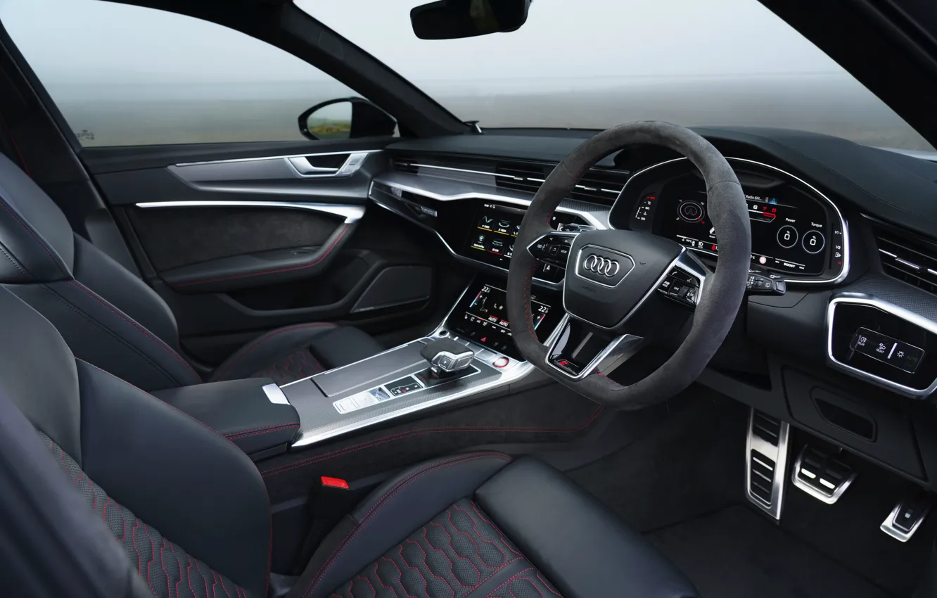 Photo wallpaper Audi, interior, universal, RS 6, 2020, 2019, V8 Twin-Turbo, RS6 Avant