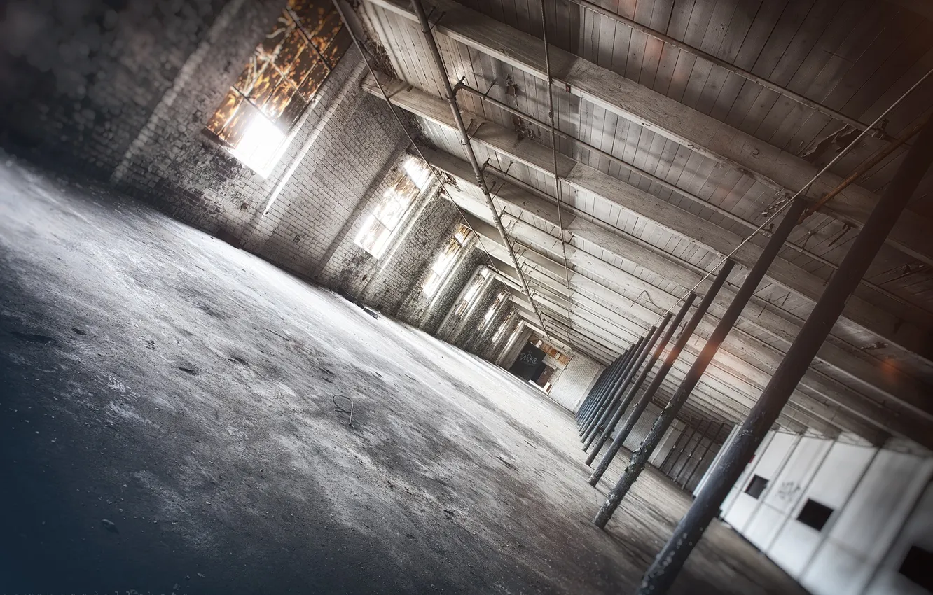 Photo wallpaper building, tilt, window, photographer, desolation, Aaron Woodall