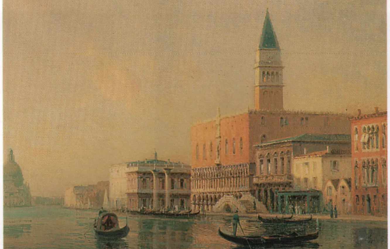 Photo wallpaper BOUVARD, OF THE PIAZZA, GONDOLAS IN FRONT, SAN MARCO
