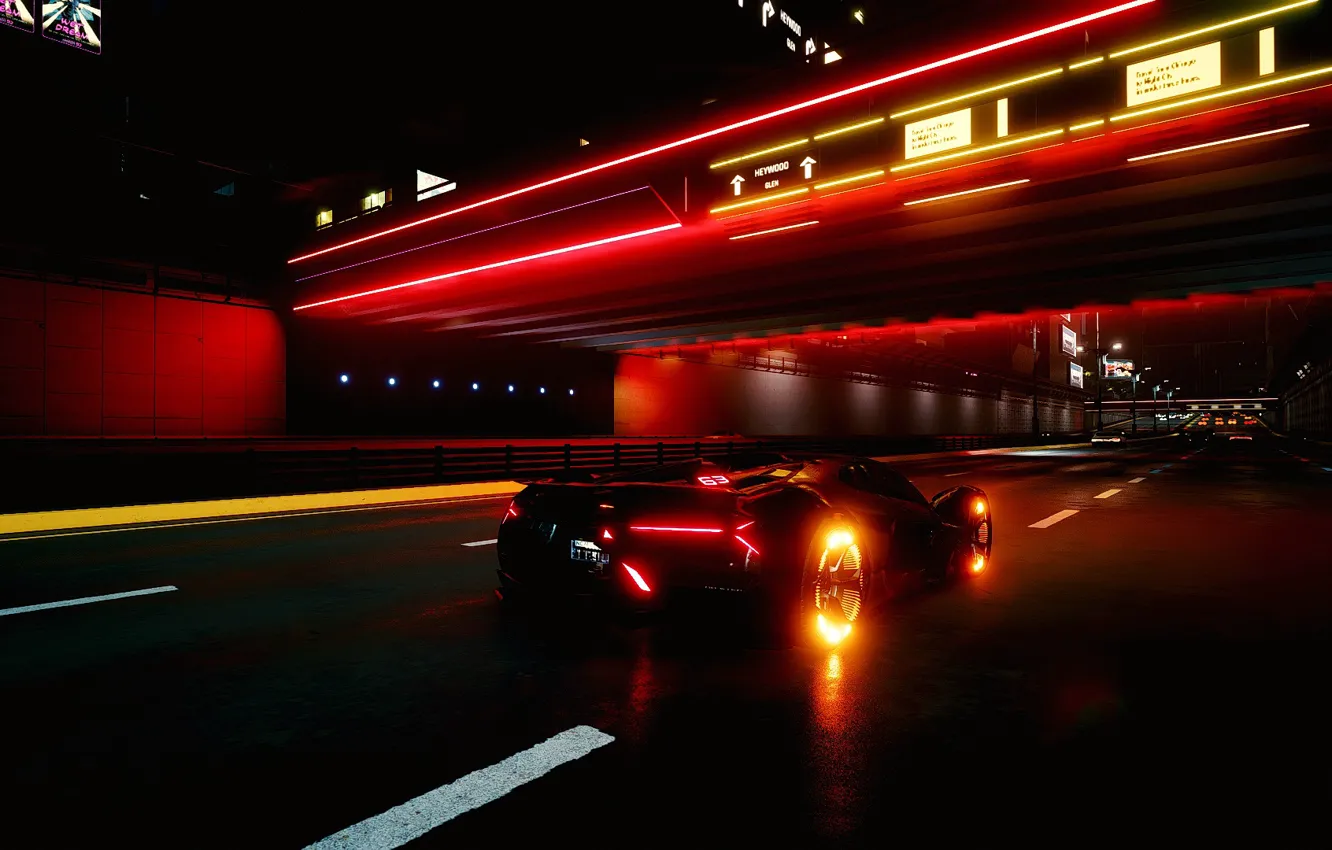 Photo wallpaper night city, Cyberpunk 2077, CDProjekt RED, Cyberpunk 2077