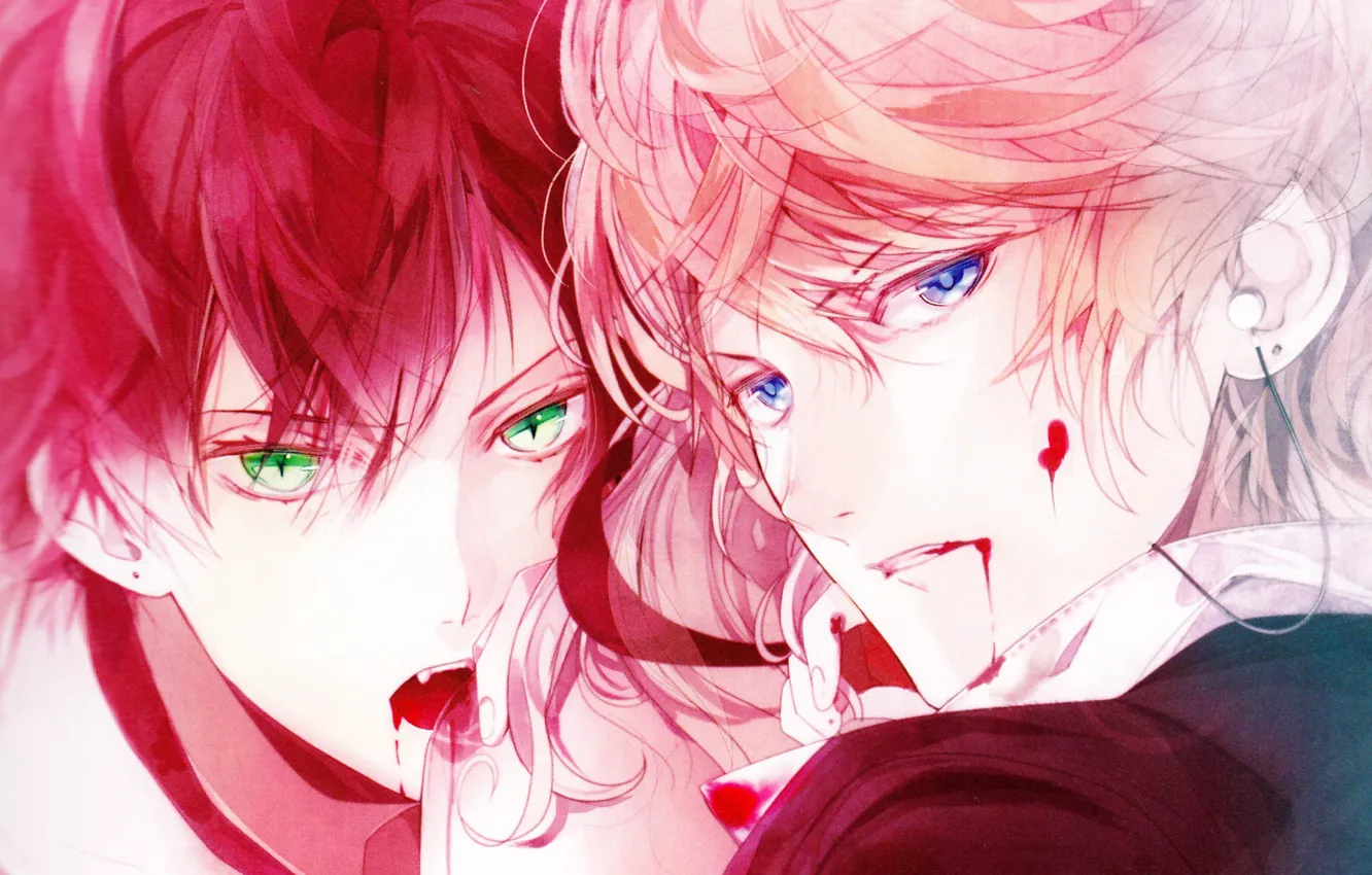 Photo wallpaper blood, fangs, vampire, guys, Sakama Shuu, Diabolik Lovers, Castle On A Joke