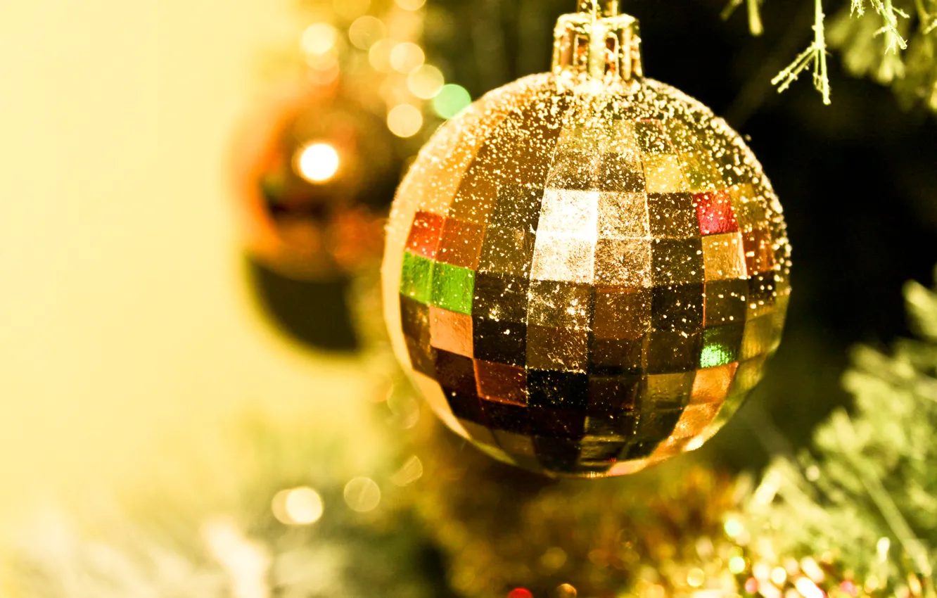 Photo wallpaper snow, new year, herringbone