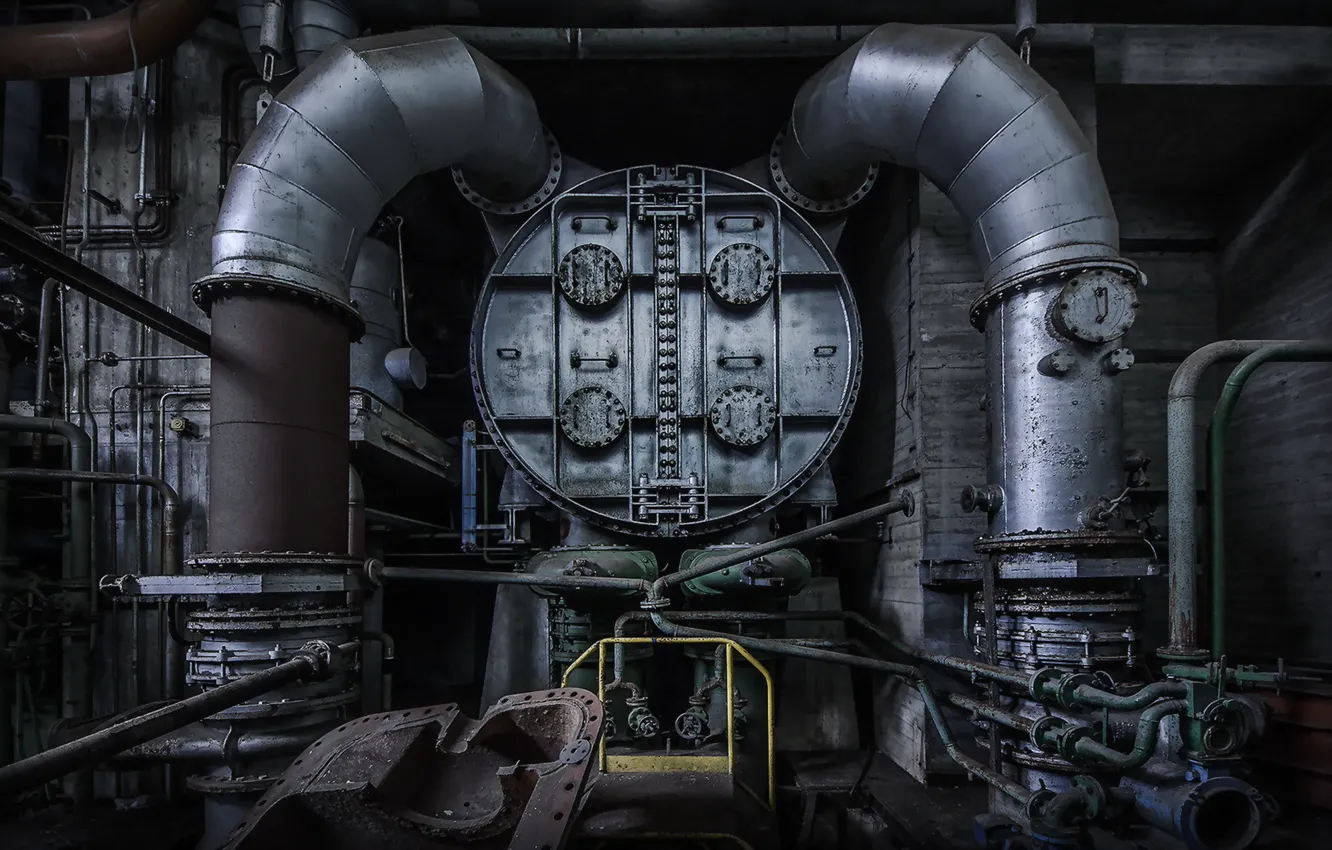 Photo wallpaper plant, interior, factory