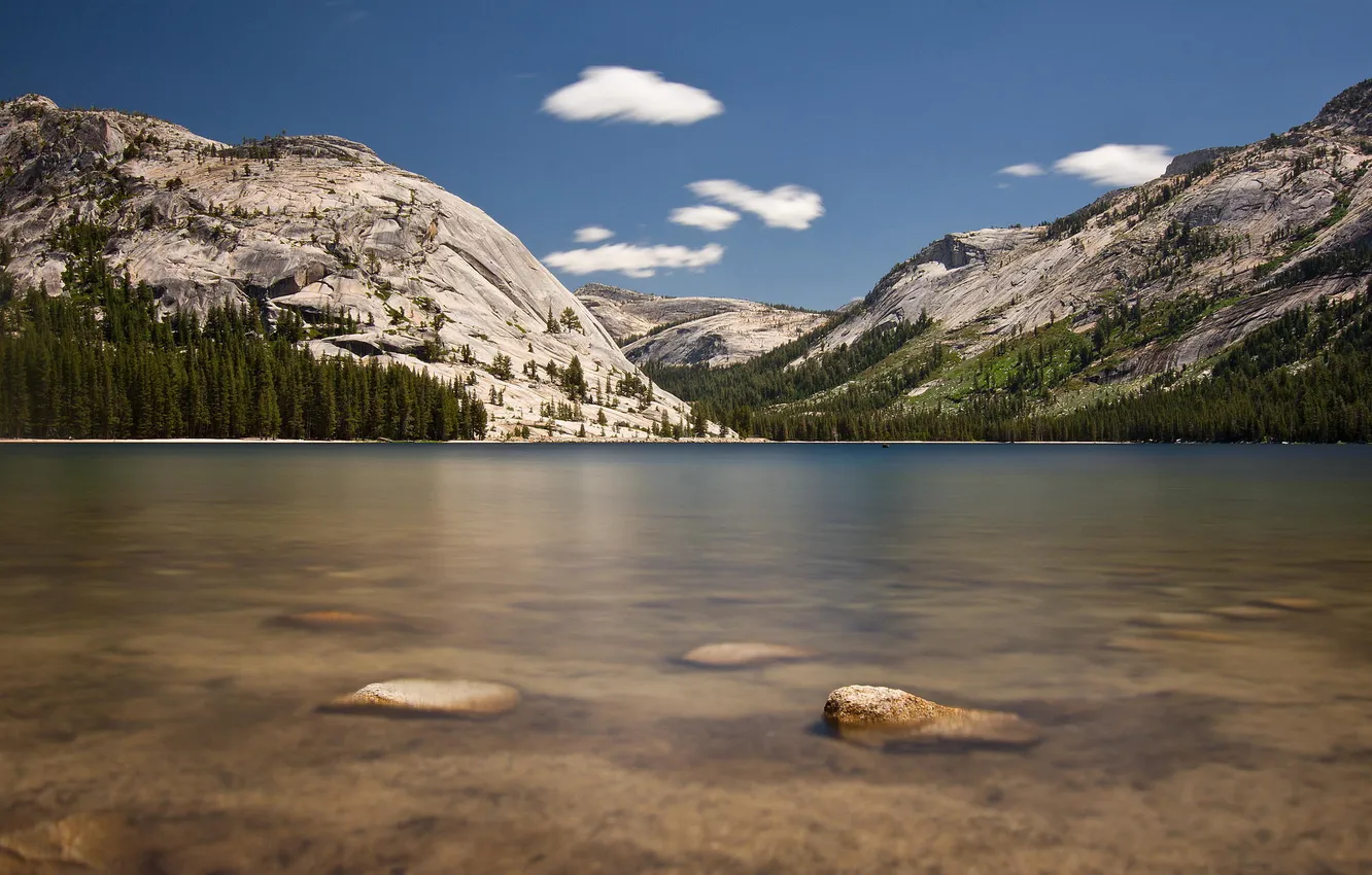 Photo wallpaper the sky, clouds, mountains, nature, lake