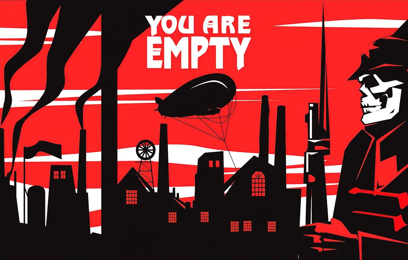 Photo wallpaper the game, red and black background, you are empty