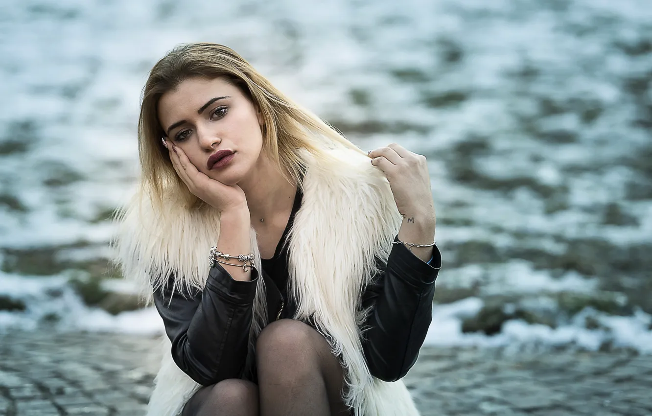 Photo wallpaper look, face, model, Ilaria