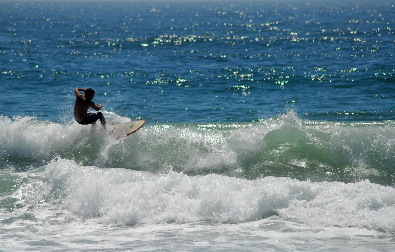 Photo wallpaper sea, wave, surfing