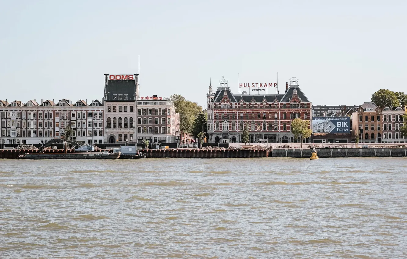 Photo wallpaper Rotterdam, The Netherlands, North Island, Nieuwe Maas