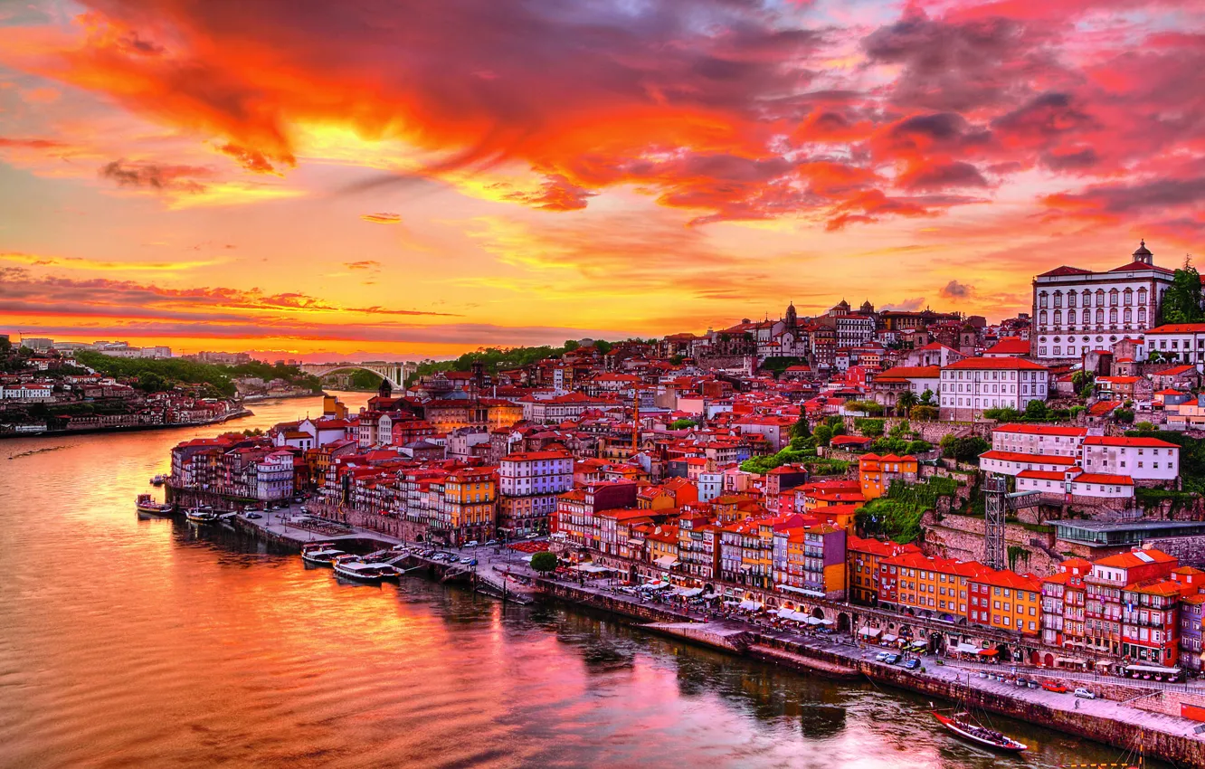 Photo wallpaper river, port, Portugal, Portugal, Porto