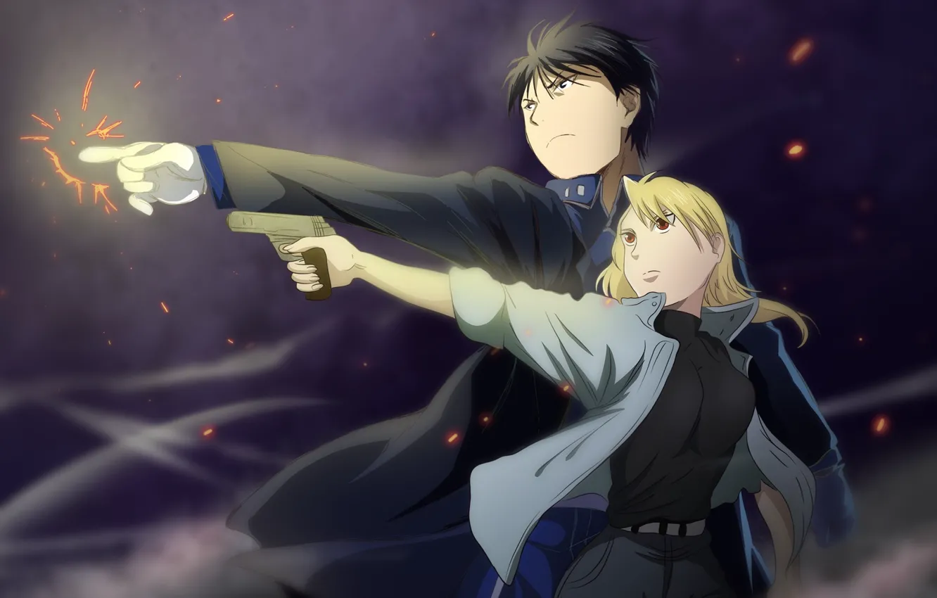 Photo wallpaper Fullmetal Alchemist, Fullmetal Alchemist, Riza Hawkeye, Roy Mustang