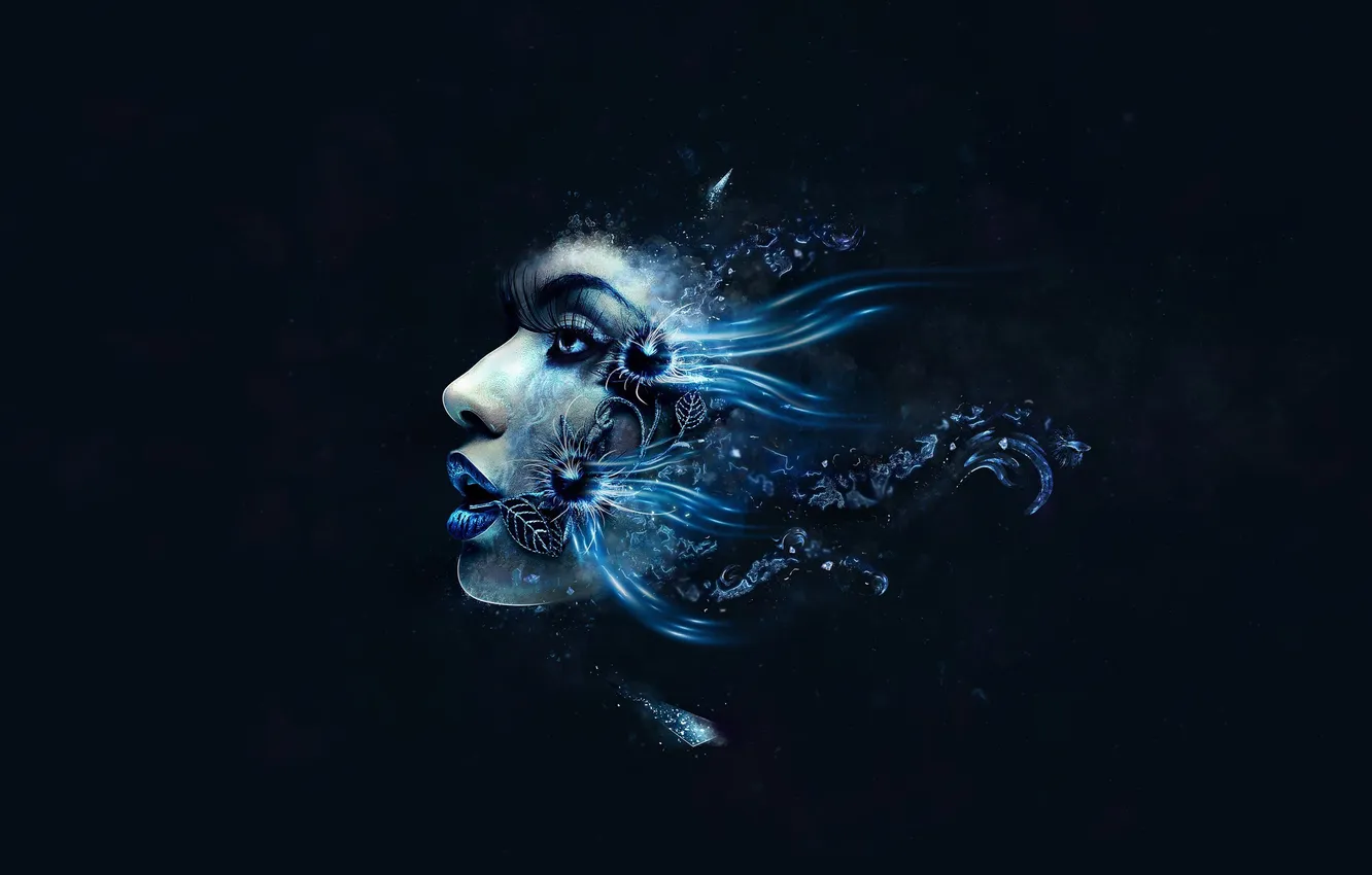 Photo wallpaper girl, face, artjunks