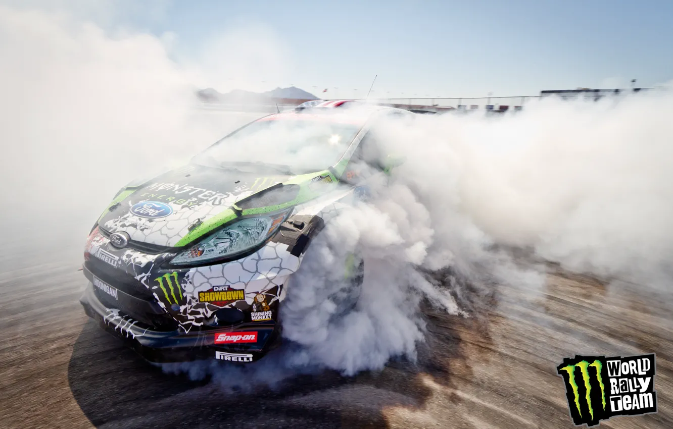 Photo wallpaper Drift, Monster Energy, Ken Block, Ford Fiesta