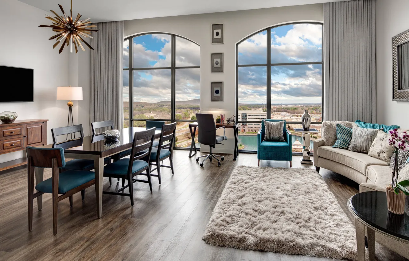 Photo wallpaper interior, living room, Suite, dining room