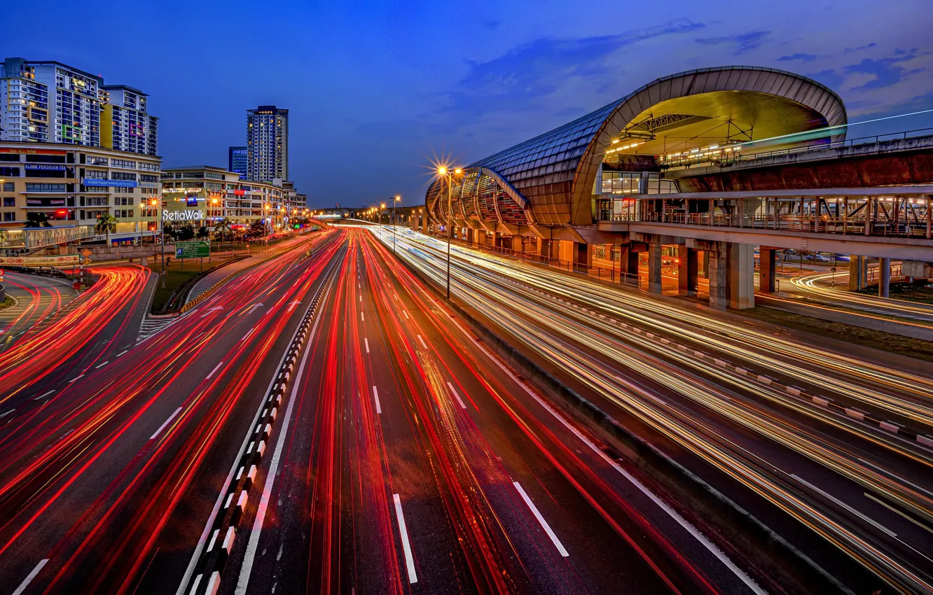 Photo wallpaper the city, lights, Kuala Lumpur