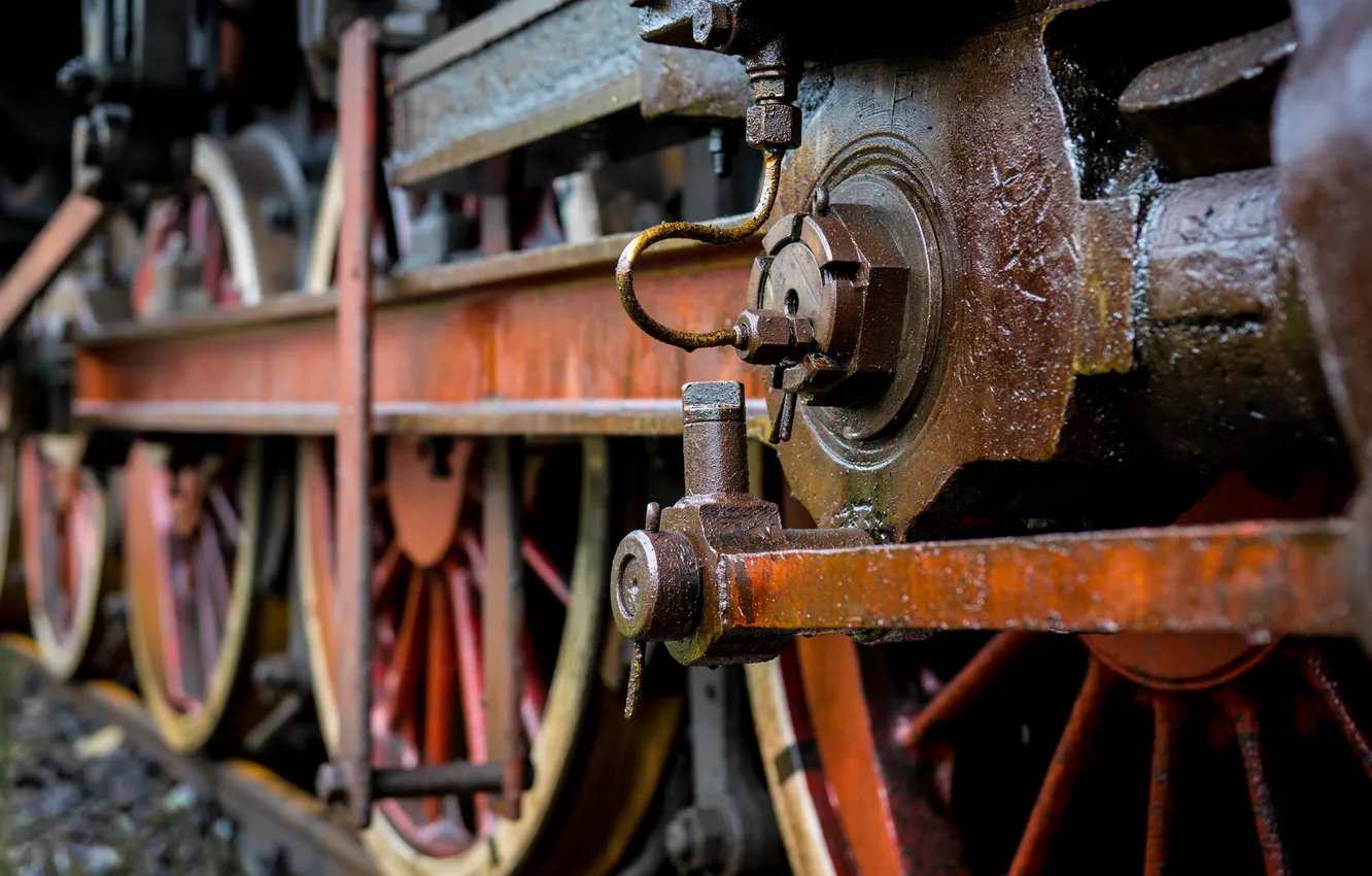 Photo wallpaper technique, wheel, locomotive