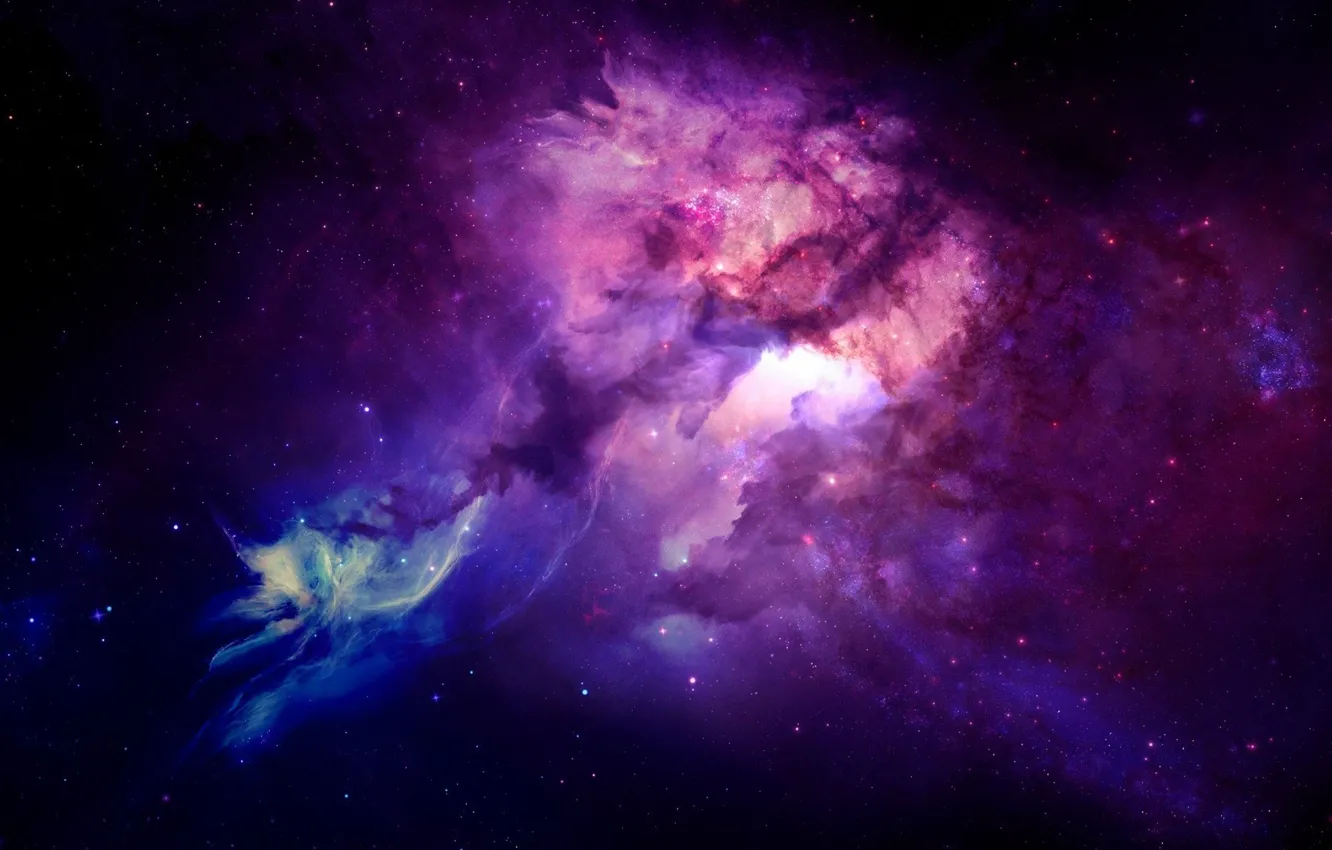 Photo wallpaper colors, space, Nebula, stars, cosmos, galaxy
