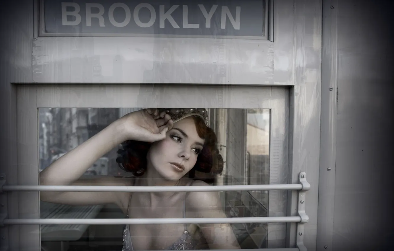 Photo wallpaper train, window