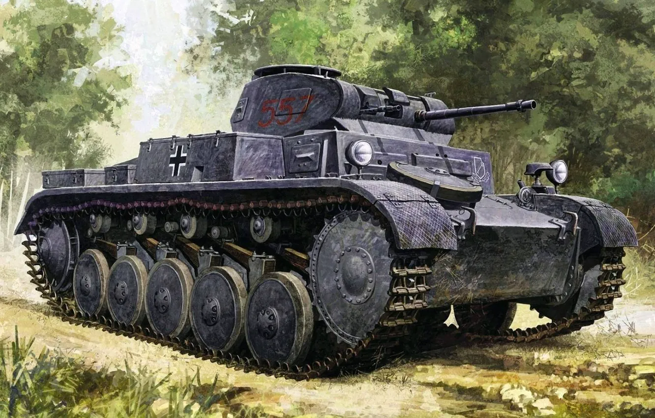 Photo wallpaper figure, art, PzKpfw I, Panzerkampfwagen I, German light tank