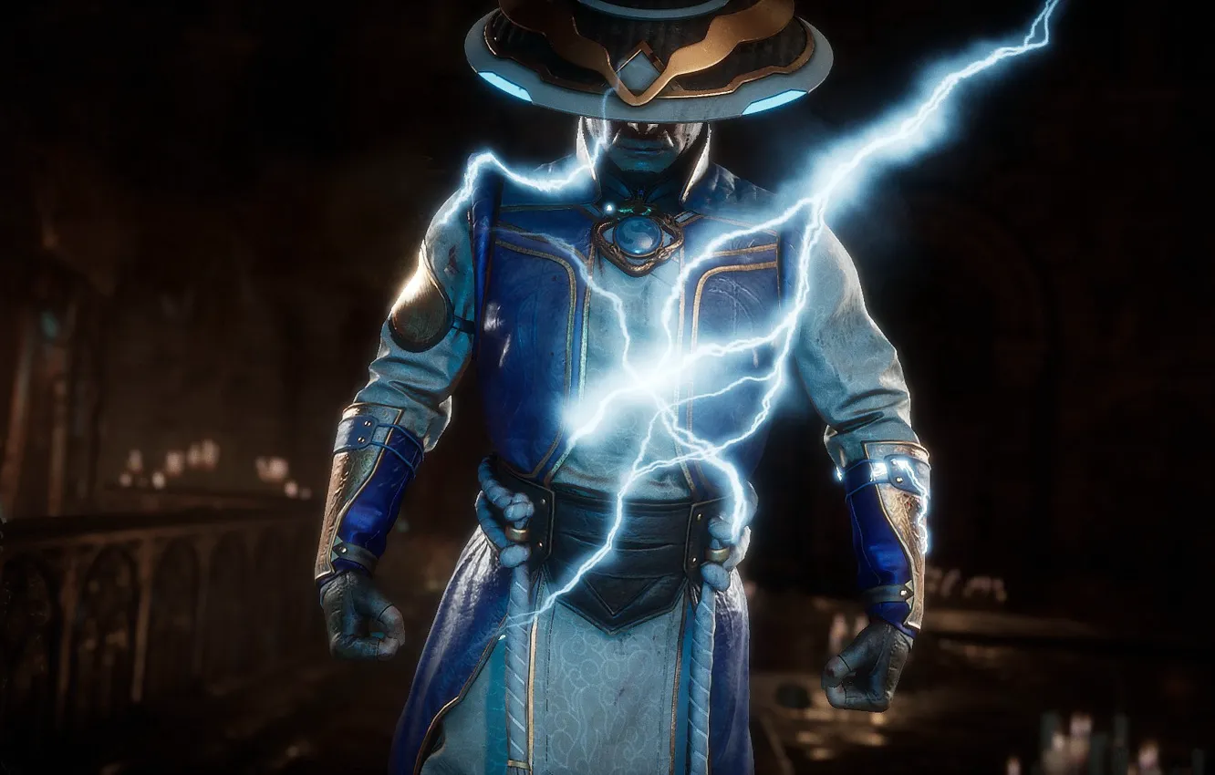 Photo wallpaper Lightning, Raiden, god of thunder, Mortal Kombat 11, MK 11, Mortal Kombat 11, Raiden
