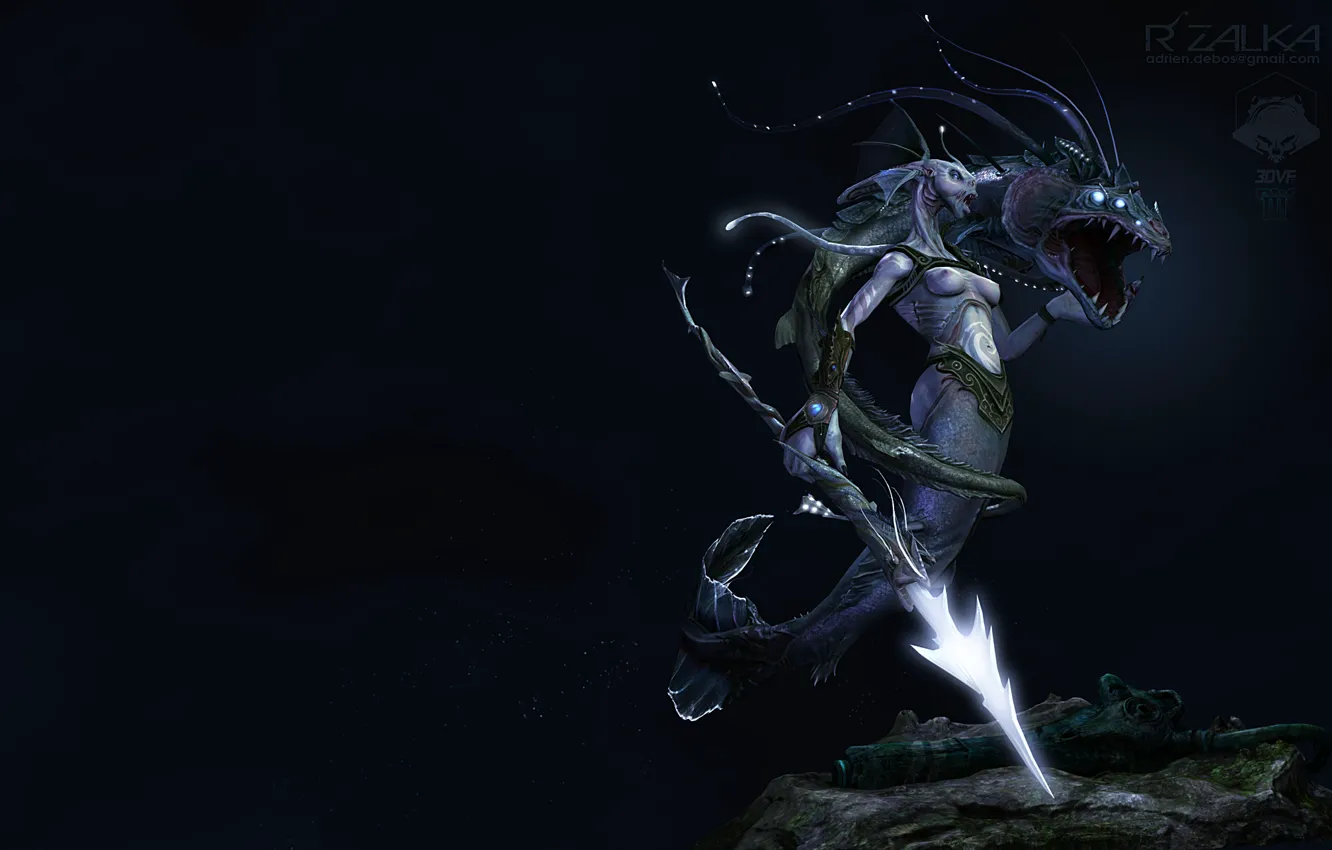 Photo wallpaper mermaid, warrior, SKAT, underwater world, the guardian