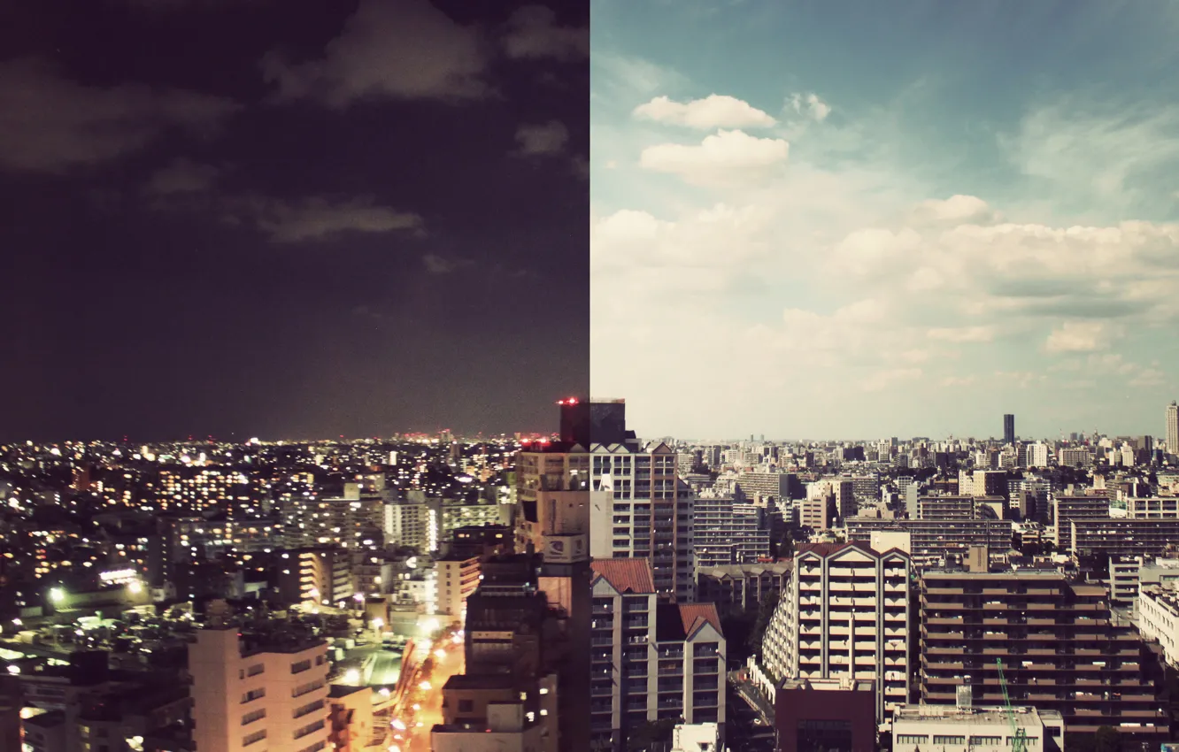 Photo wallpaper Tokyo, in the morning, night