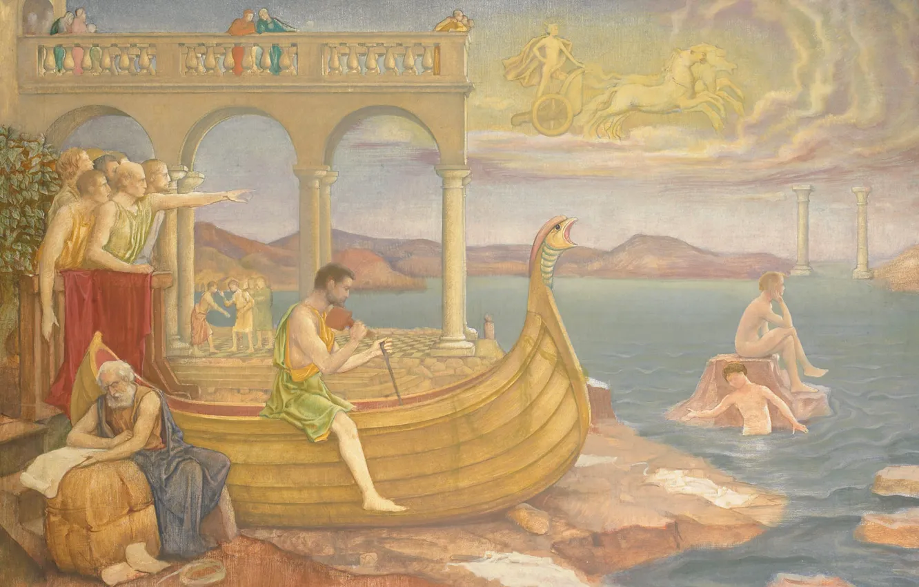 Photo wallpaper picture, mythology, The Construction Of The Argo, Anton Derkinderen