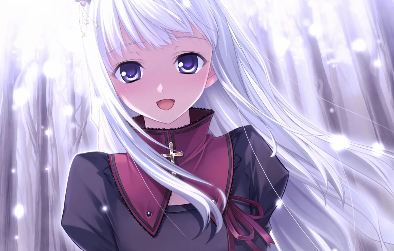 Photo wallpaper joy, art, girl, form, cross, kitto sumiwataru asa-iro yori mo, kumigami that, yasuyuki