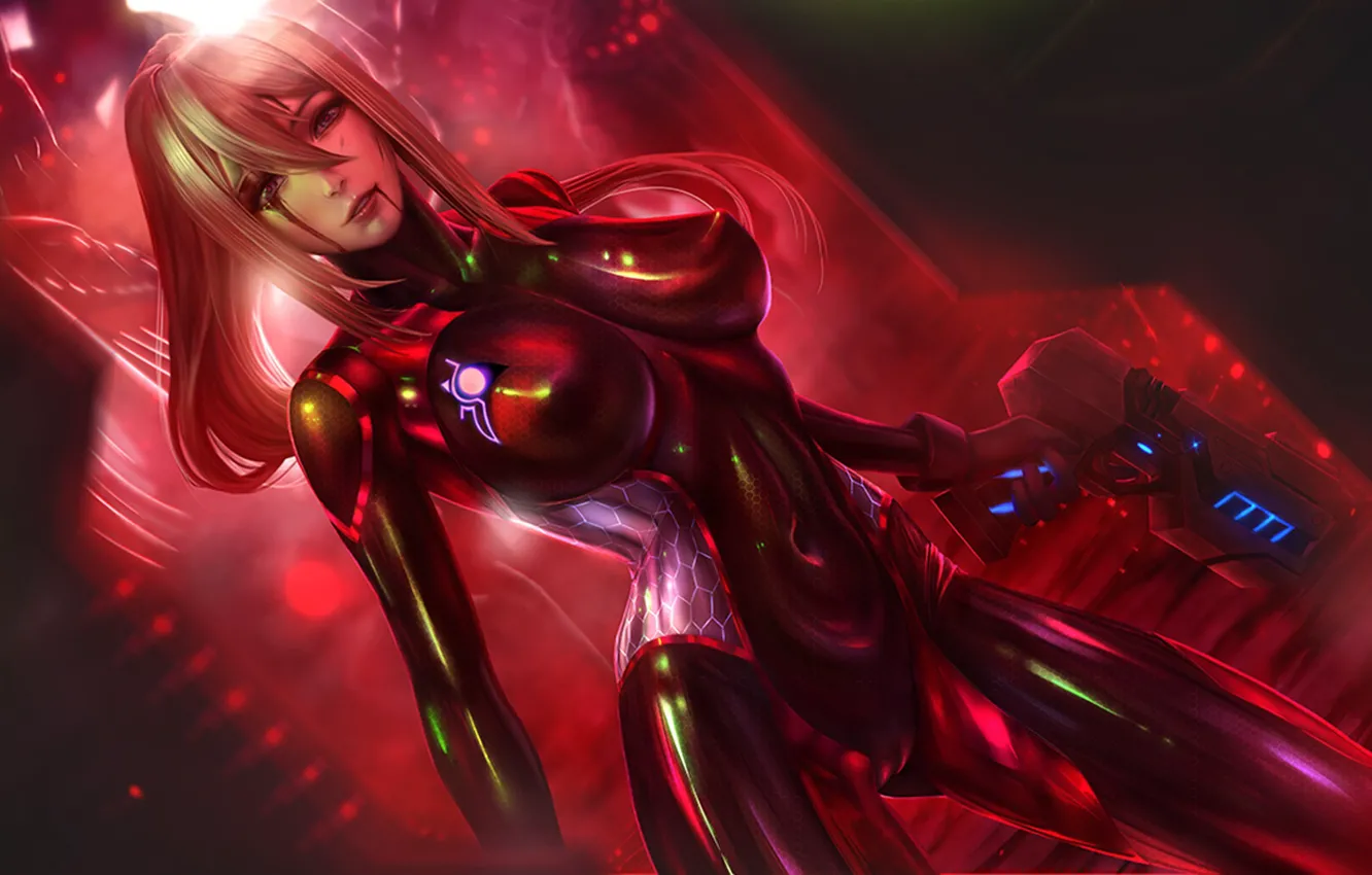 Photo wallpaper chest, girl, blood, body, Tits, art, blonde, costume