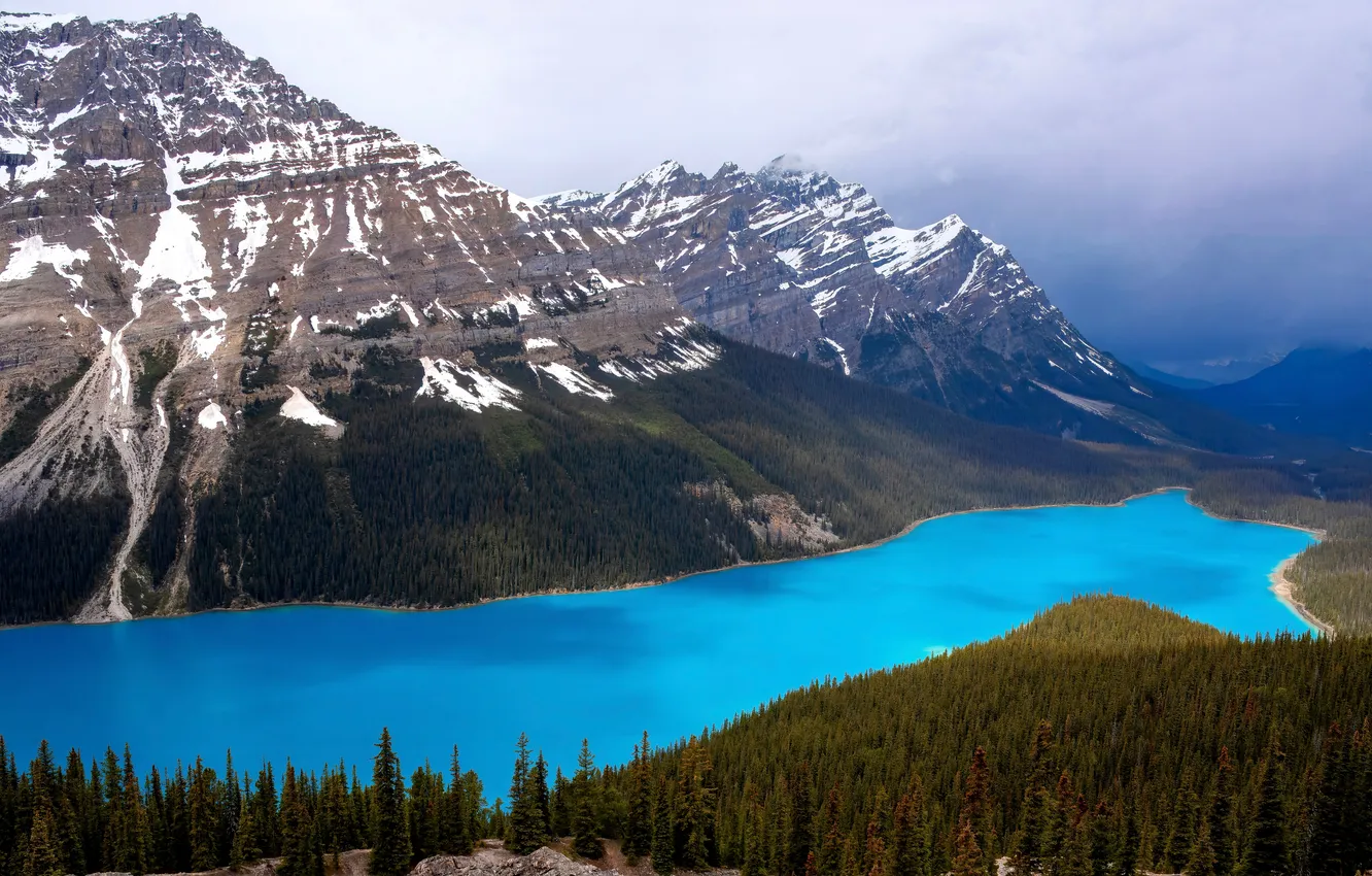 Photo wallpaper mountains, lake, Banff, Canada