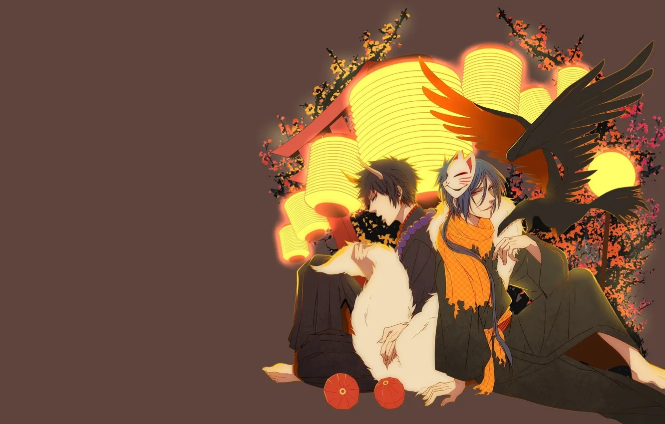 Photo wallpaper background, guys, Katekyo Hitman Reborn!, Rakudo Mukuro, Hibari Kyoya